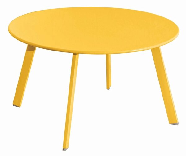 Masuta de cafea pentru gradina Marzia, Ø 70 x 40 cm, otel, galben mustar
