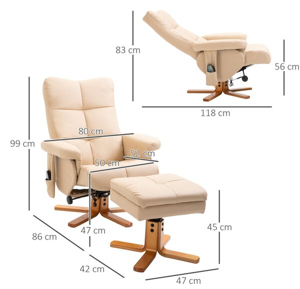 Fotoliu de masaj de relaxare cu suport pentru picioare, depozitare, fotoliu TV cu funcție de masaj, unghi de înclinare de 145°, poliester
