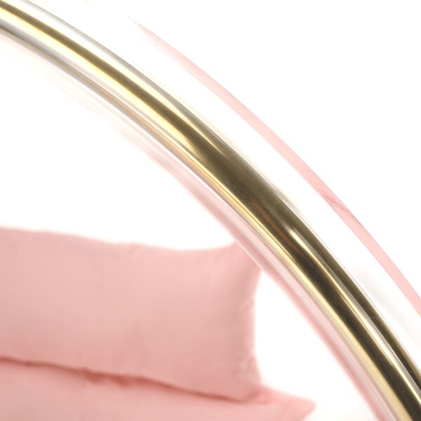 KONDELA Scaun suspendat, transparent/ auriu/ roz, BUBBLE NEW TIP 1
