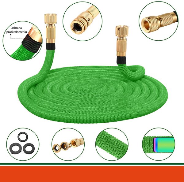 Furtun flexibil pentru apă ARIANA, 30m, verde Gardebruk