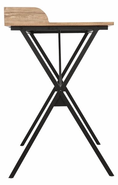 Masa birou OFIS, stejar/negru, DTD laminat/metal, 90x50x79 cm