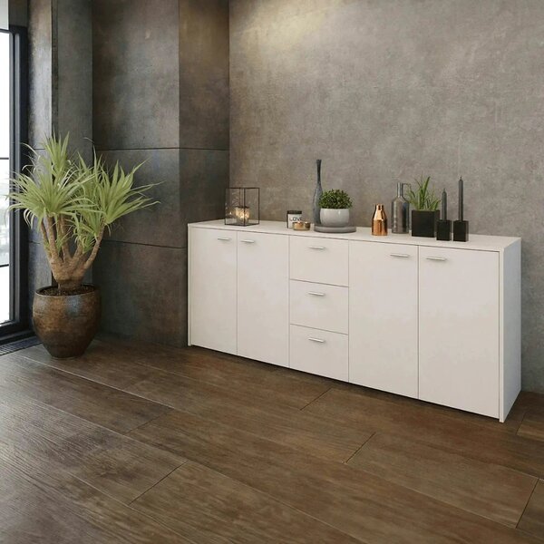 Comoda HUGOS 180, alb, PAL melaminat, 180x42x75 cm