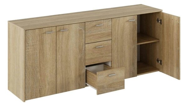 Comoda HUGOS 180, stejar sonoma, PAL melaminat, 180x42x75 cm