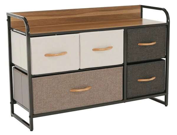 Comoda HAZEL TYP 4, bej/maro/negru, 80x29x79 cm