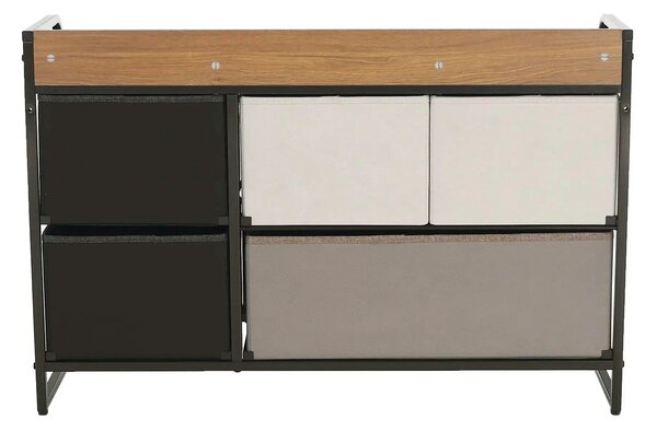 Comoda HAZEL TYP 4, bej/maro/negru, 80x29x79 cm