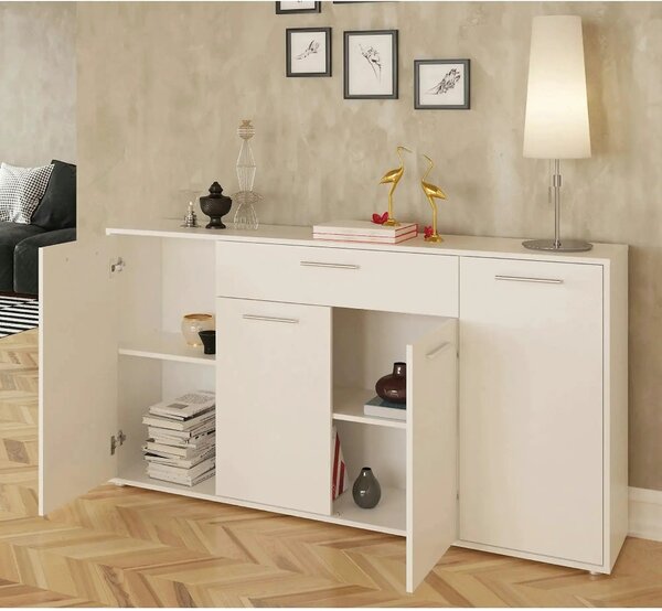 Comoda LUNIA, alb, 163x33x86 cm
