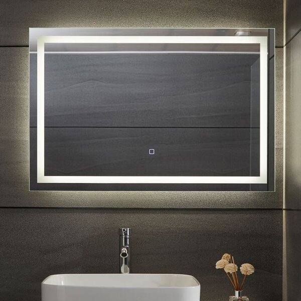 Aquamarin Oglindă de baie cu iluminare LED, 90 x 60 cm