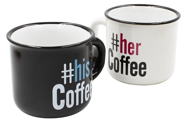 Set 2 Cești Espresso, Nekupto – “#hisCoffee & #herCoffee”, 2 x 80 ml
