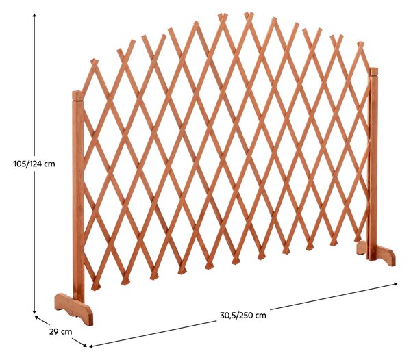 KONDELA Ecran grilaj, maro/ lemn, 250 cm, KEJLY