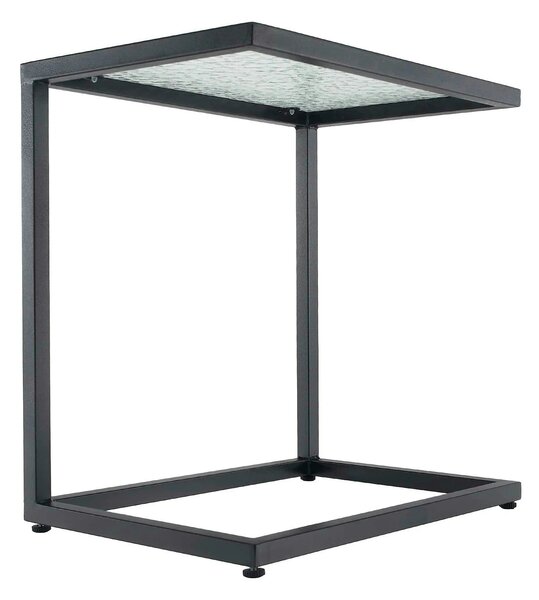 Masuta laterala SELKO, negru, sticla/metal, 45x30x46 cm