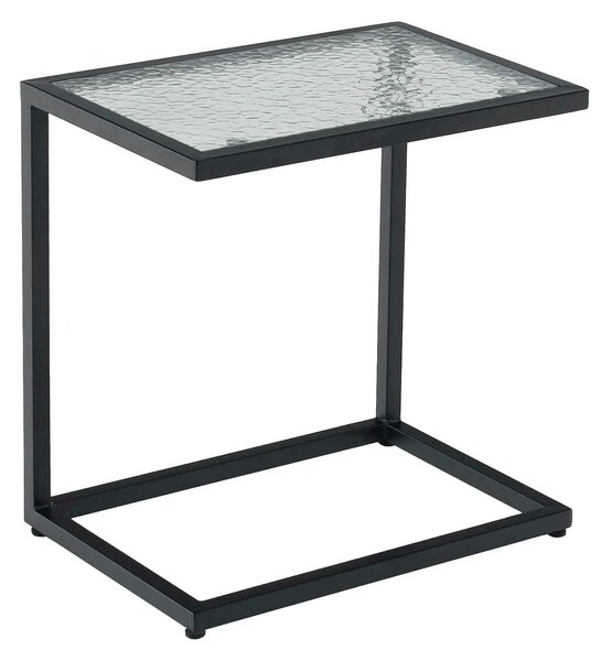 Masuta laterala SELKO, negru, sticla/metal, 45x30x46 cm