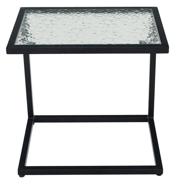Masuta laterala SELKO, negru, sticla/metal, 45x30x46 cm