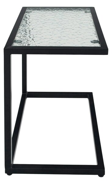 Masuta laterala SELKO, negru, sticla/metal, 45x30x46 cm