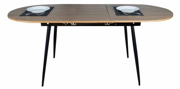 Masa extensibila TAMERON, stejar inchis/negru, 150/190x80x75 cm