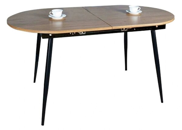 Masa extensibila TAMERON, stejar inchis/negru, 150/190x80x75 cm