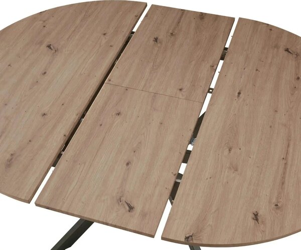 Masa extensibila ABERO TIP 1, stejar sonoma/negru, 100/140x100x75 cm