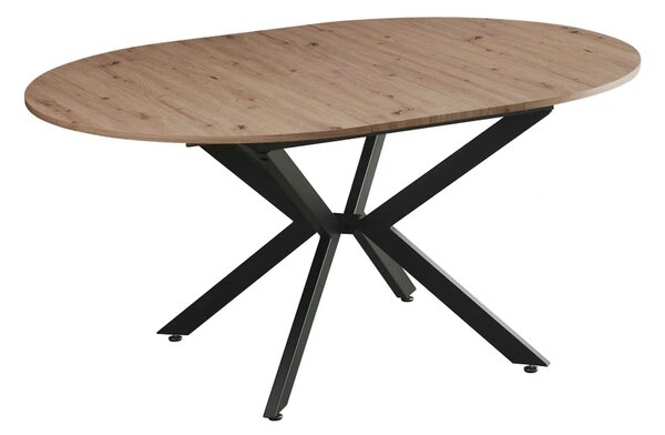 Masa extensibila ABERO TIP 1, stejar sonoma/negru, 100/140x100x75 cm