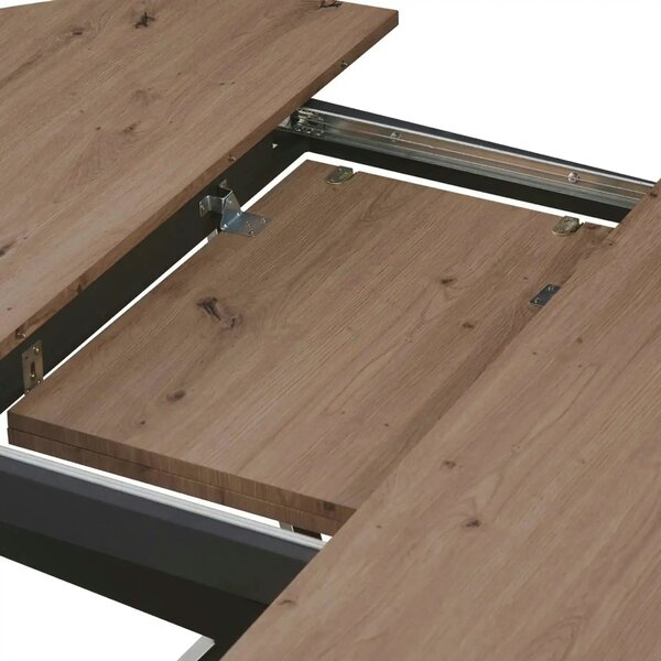 Masa extensibila ABERO TIP 1, stejar sonoma/negru, 100/140x100x75 cm