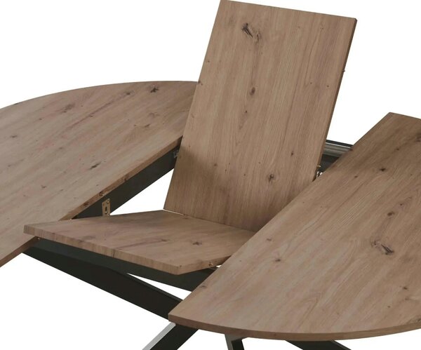 Masa extensibila ABERO TIP 1, stejar sonoma/negru, 100/140x100x75 cm