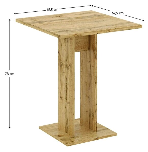 Masa EVERET, stejar wotan, DTD laminat, 68x68x78 cm