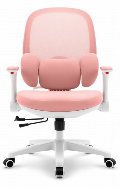 Scaun ergonomic roz pentru copii HC-999 - material textil