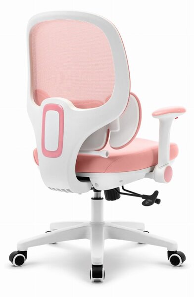 Scaun ergonomic roz pentru copii HC-999 - material textil