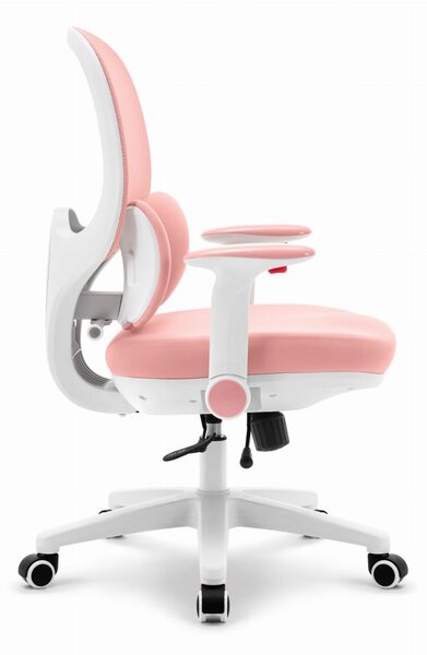 Scaun ergonomic roz pentru copii HC-999 - material textil
