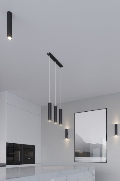 Sollux SL.1869 - Lampă suspendată pe cablu LAGOS, 2x GU10, 10W, 230V, neagră