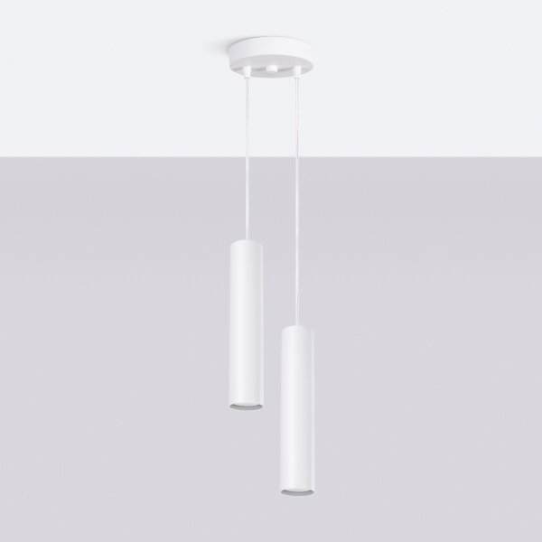 Sollux SL.1868 - Pendul suspendat pe cablu LAGOS, 2xGU10/10W/230V, alb