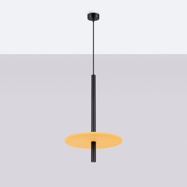 Sollux SL.1880 - Pendul FELTRO pe cablu 1xG9/8W/230V negru/galben
