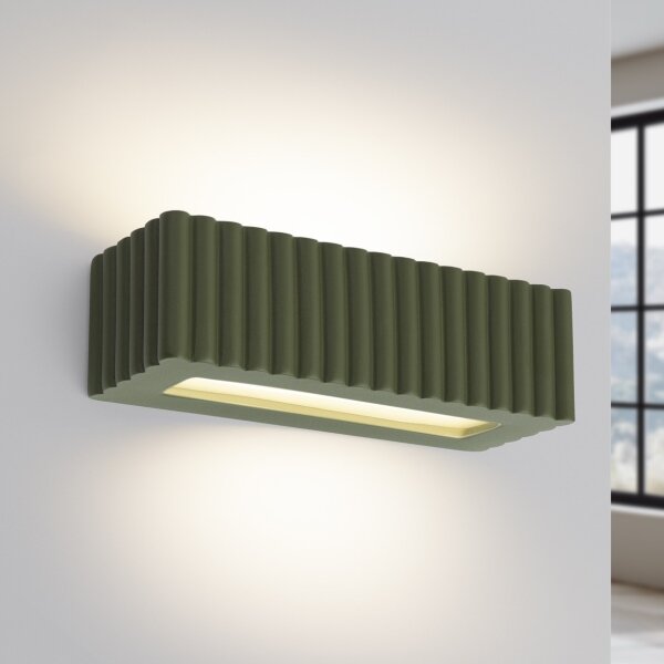 Sollux SL.1888 - Aplica de perete RIGATA 1xE27/15W/230V, ceramică, verde