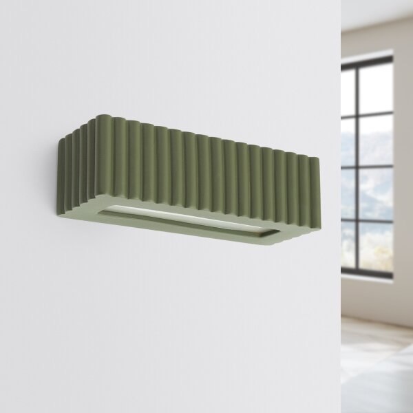 Sollux SL.1888 - Aplica de perete RIGATA 1xE27/15W/230V, ceramică, verde