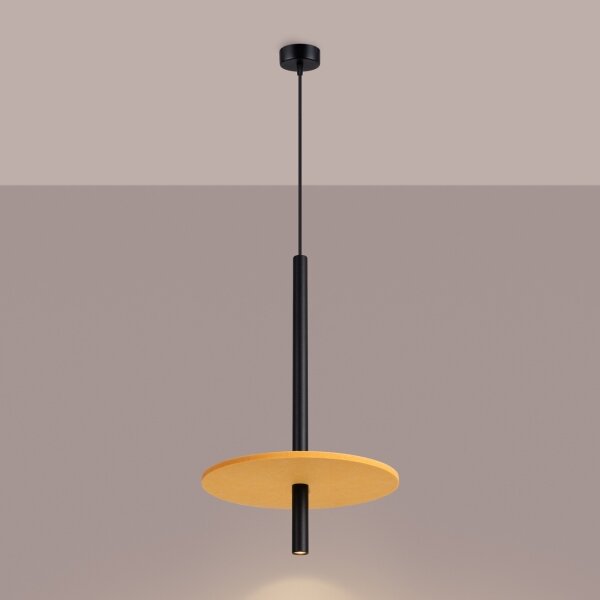 Sollux SL.1880 - Pendul FELTRO pe cablu 1xG9/8W/230V negru/galben