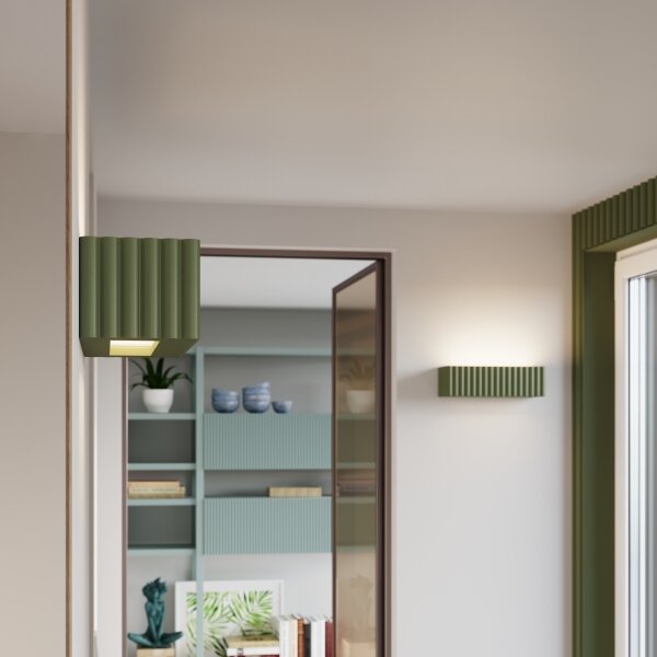Sollux SL.1888 - Aplica de perete RIGATA 1xE27/15W/230V, ceramică, verde