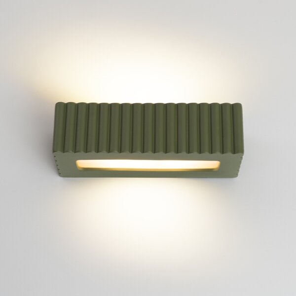 Sollux SL.1888 - Aplica de perete RIGATA 1xE27/15W/230V, ceramică, verde