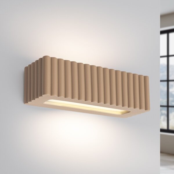 Sollux SL.1887 - Aplica de perete RIGATA 1xE27/15W/230V ceramică/taupe