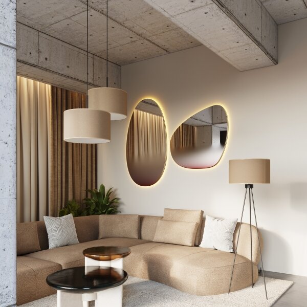 Lampă de podea NEVIA, Sollux SL.1853, 1xE27/15W/230V, taupe
