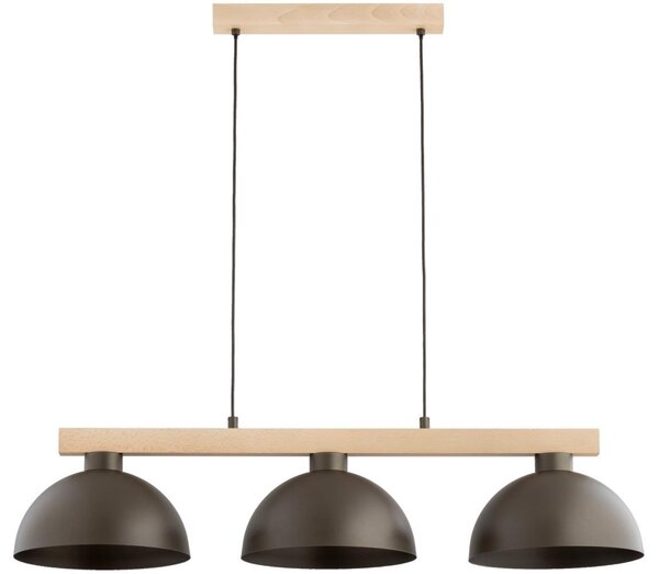 Lustră suspendată VERTA 3xE27/15W/230V, maro/bej