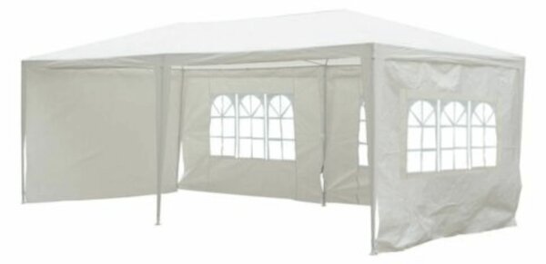 KONDELA Cort de grădină pentru party, alb, 3x6 m, TEKNO TYP 2
