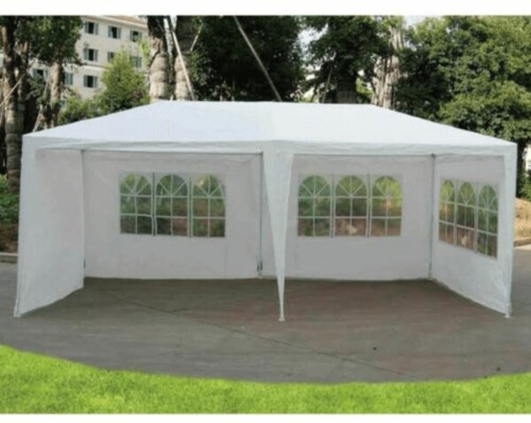 KONDELA Cort de grădină pentru party, alb, 3x6 m, TEKNO TYP 2