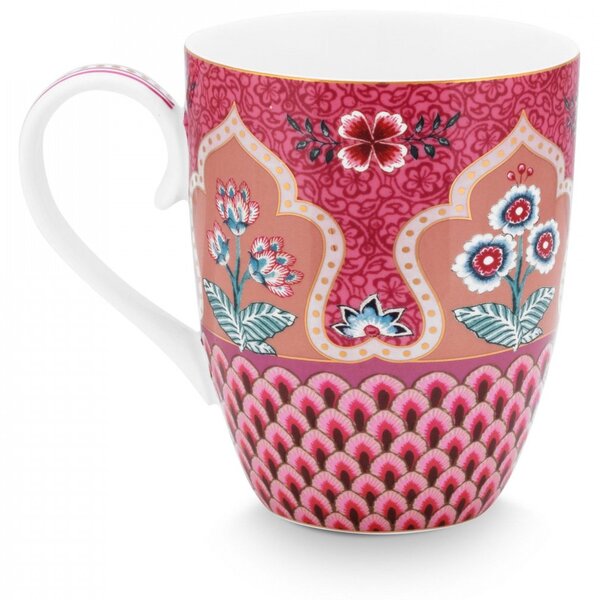 Cană porțelan, Pip Studio, 350ml, colecția Flower Festival, roz