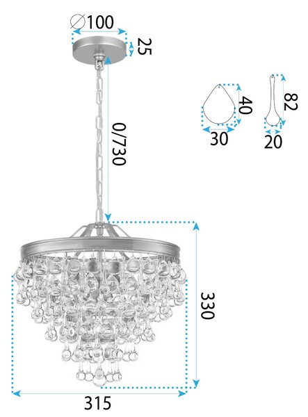 Lampa APP1621-3CP Gold