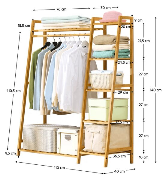 KONDELA Organizator dulap, natural, VINET