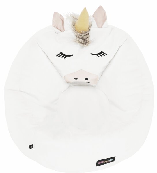 KONDELA Fotoliu tip sac unicorn, alb, INOROG