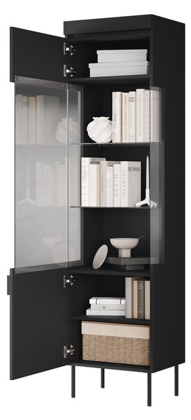 Vitrină Sentia 1D 50 cm pentru camera de zi - negru / negru