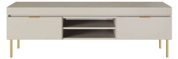 Dulap TV Sentia 157 cm pe soclu metalică - cașmir / auriu