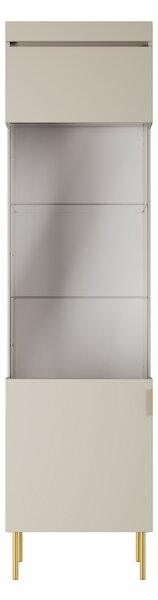Vitrină Sentia 1D 50 cm pentru camera de zi - cașmir / auriu