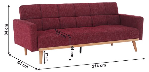 KONDELA Canapea extensibilă, vişiniu, MAVERA