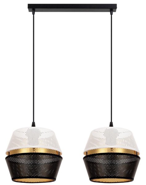 Lustră pe cablu PARIS 2xE27/60W/230V cm albă/neagră/aurie