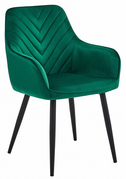 Fotoliu de sufragerie NANA VELVET, verde inchis
